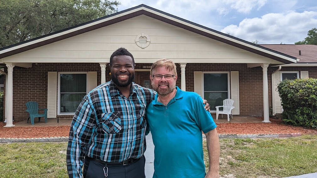 Clients at their new home